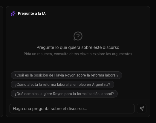Pregunte a la IA — Chatee con el discurso